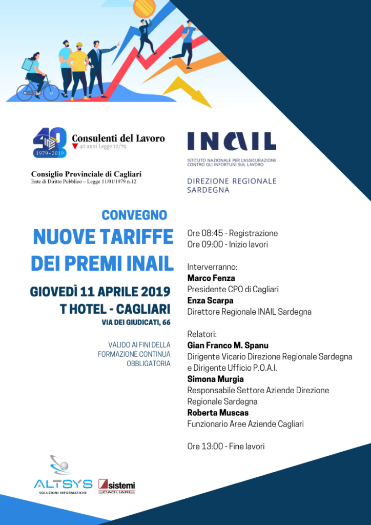 Convegno CDL Nuove tariffe dei premi INAIL - Cagliari, 11 aprile 2019