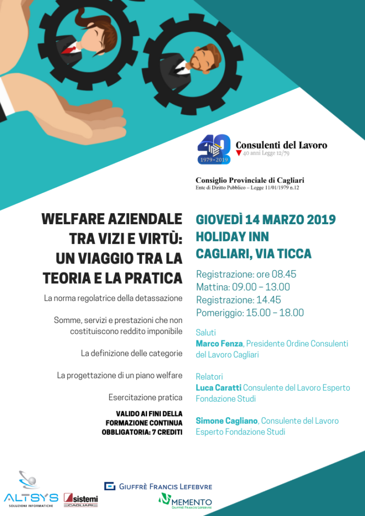 Convegno sul Welfare aziendale - Cagliari, 14 marzo 2019 - LOCANDINA
