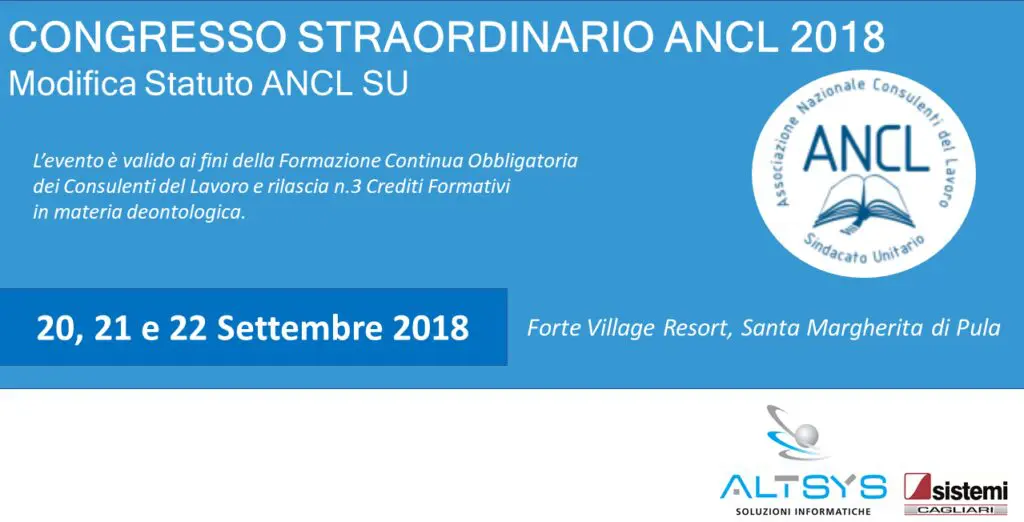 Congresso straordinario ANCL - Sponsor Altsys SISTEMI SPA