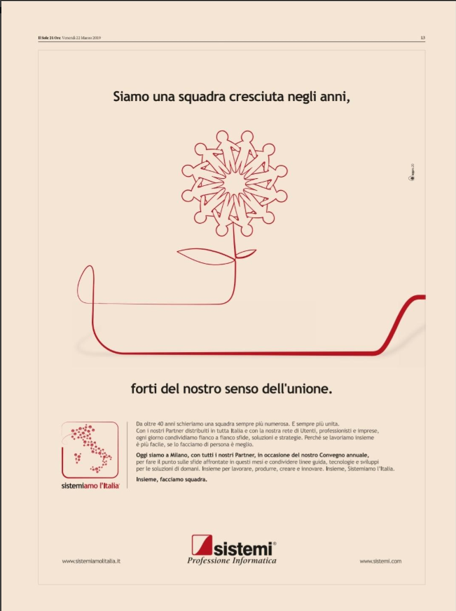 Pubblicità SISTEMI sul Sole 24 ore